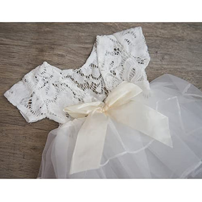 Zeroest Baby Photography Props Lace Hats Outfit Newborn Photo Shoot Outfits Infant Photos Baby Girl Photoshoot - color: Snow White