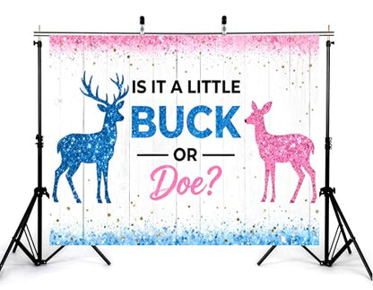 8x5ft Buck or Doe Gender Reveal Backdrop Neutral Tone Wood Photography Background Balloon Arch Setup Banner Photo Studio Props - size: 8x5ft