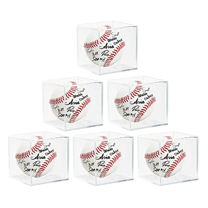 6 Pack Acrylic Baseball Case for Display, UV Protected Baseball Display Cube, Autographed Baseball Clear Display Case, Baseball Display Case for Memorabilia Baseball - size: 6 Pc