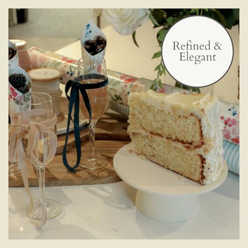 CG Hunter 7-Inch Cake Pedestal Stand, Elegant Creme Aluminum Dessert Stand, Perfect for Wedding Cakes & Birthday Celebrations, Ideal for Parties & Special Events, Home Decor, Kitchen Accents & Serving