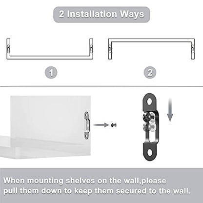 SRIWATANA Floating Shelves Wall Mounted, Solid Wood Wall Shelves, Weathered Gray… - color: Weathered Gray