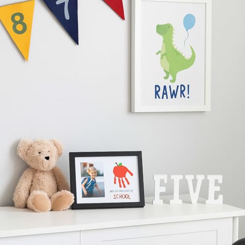 Kate & Milo My First Day of School Handprint Picture Frame, Preschool Kindergarten Photo Keepsakefor Kids, Boys, Girls, 4x6 Insert - style: Handprint School Frame