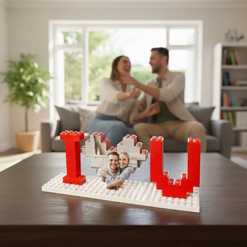 NAZENTI Personalized Building Brick Photo Block, Customized Photo Block Gifts for Couples, Picture Blocks for Wedding, Family, or Friends,Valentine’s Day, Gifts for Valentine 2026 Women Men Design 13 - color: Design 13