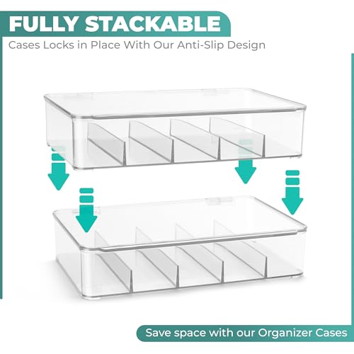 Sorbus Sunglasses Organizer - Plastic Stackable Eyeglass Case Storage Organizer for Multiple Glasses - Reading Glasses - style: 2 Pack