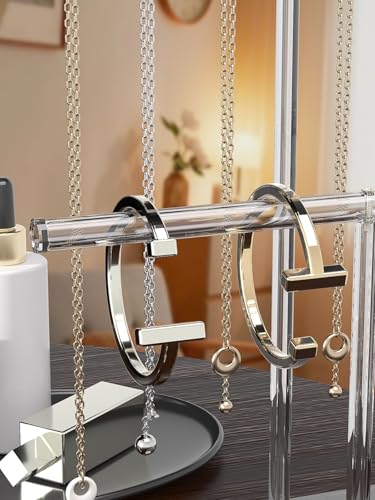 Acrylic Jewelry Necklace Organizer Holder for Women, Bracelet Display Stand for Vendors, Clear Storage Hanger for Small Necklace, Jewelry Hanging Tree Stand for Selling (2 Tier) - style: 2 Tier