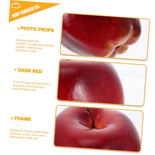 Homoyoyo 3pcs Artificial Red Delicious Fruit Models Lifelike Fake Photography Props for Home Decoration Table Centerpieces and Event Styling and Realistic Design
