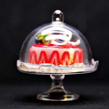 Mini Transparent Cake Stand with Lid 2 Mix Transparent Display Stand with Cover Garden Display Minimal Decoration