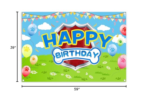 5x3ft Cartoon Dog Theme Backdrop Cartoon Photography Background Kids Boys Girls Birthday Party Decorations Photo Booth Banner Props - color: Red-Dog