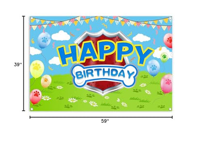 5x3ft Cartoon Dog Theme Backdrop Cartoon Photography Background Kids Boys Girls Birthday Party Decorations Photo Booth Banner Props - color: Red-Dog