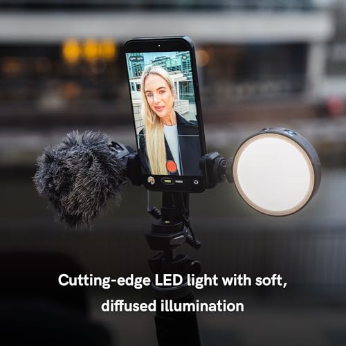 Content Creator Kit with LED Video Light, Microphone & Tripod – Video Recording & Vlogging Kit for YouTube, TikTok & Smartphone Content Creation | Portable Creator Lighting Kit with Bluetooth Remote