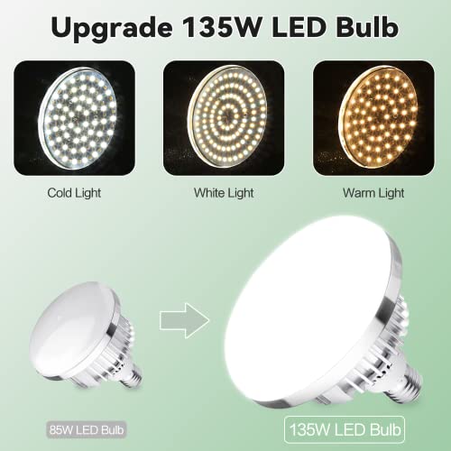 Skytex 2Pack 135W Photography Light Bulb Dimmable Tricolor LED Bulbs 2700-6400K Colour Temperatures Softbox Bulb in E27 Socket for Photography Photo Video Studio Lighting - style: 2 pack led 135w