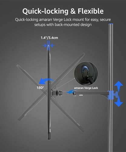amaran Verge Max LED Video Light,60W Bi-Color 22in Circular Edge-lit Panel Light,APP Control with Desk Clamp Stand Dimmable Desk Light for Home Office, Gaming, Podcast, Live Streaming (Charcoal) - color: Charcoal
