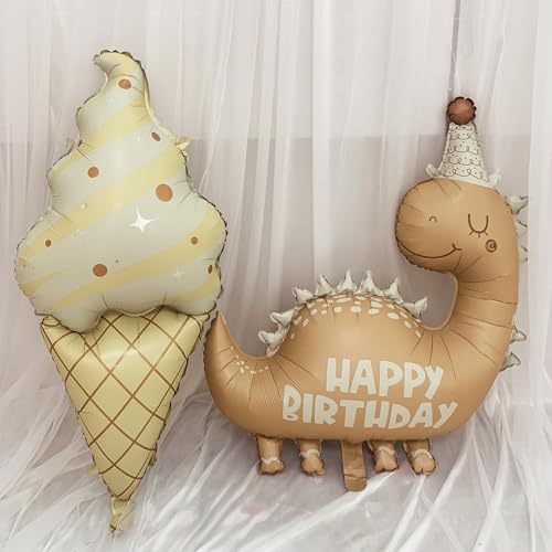 Dinosaur Animal Balloons Nude Dino Birthday Foil Balloons for Dinosaur themed Baby Shower,Girl Boys,Kids Birthday Party Decorations Supplies 2 Pcs 35 Inch - color: Nude Dinosaur