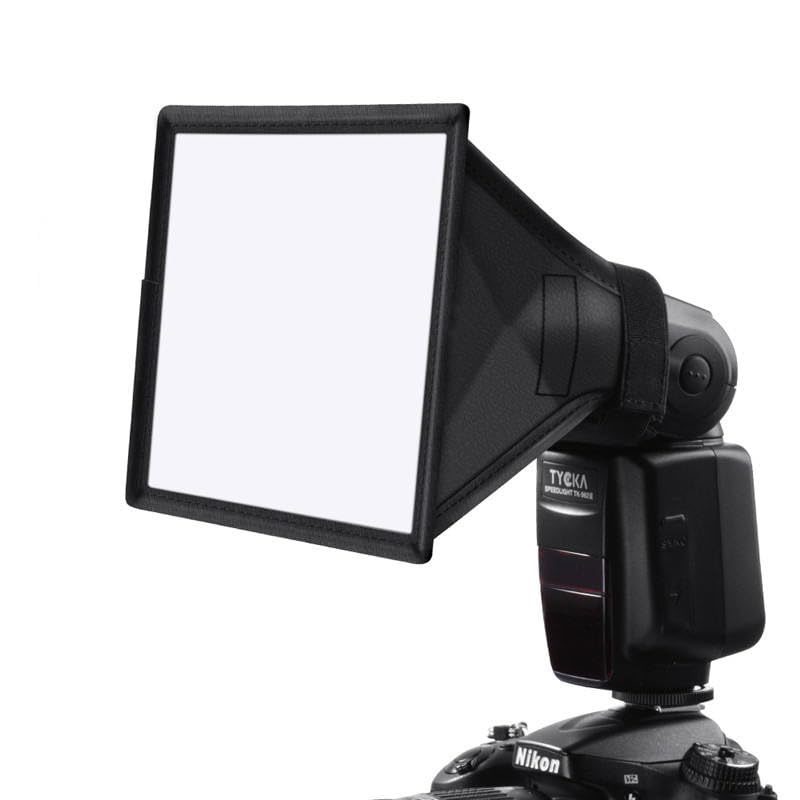 REFLEX CAMERA Universal Softbox Flash Diffuser 17×15cm (6.7×5.9in) for DSLR Camera Speedlite | Foldable Portable Light Modifier for Flash | Soft Even Lighting with Storage Pouch (20×15cm (7.9×5.9in)) - size: 20×15cm (7.9×5.9in)
