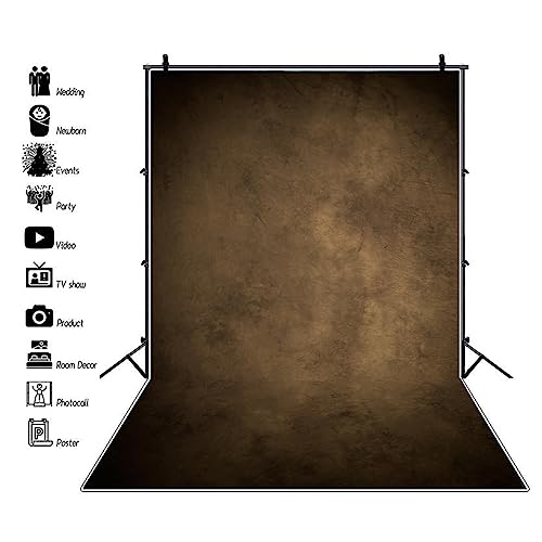 6x8ft Vinyl Texture Abstract Background Character Photo Backdrop Professional Portrait Photography Studio Booth Props (Dark Brown) - color: E01, size: 6x8ft
