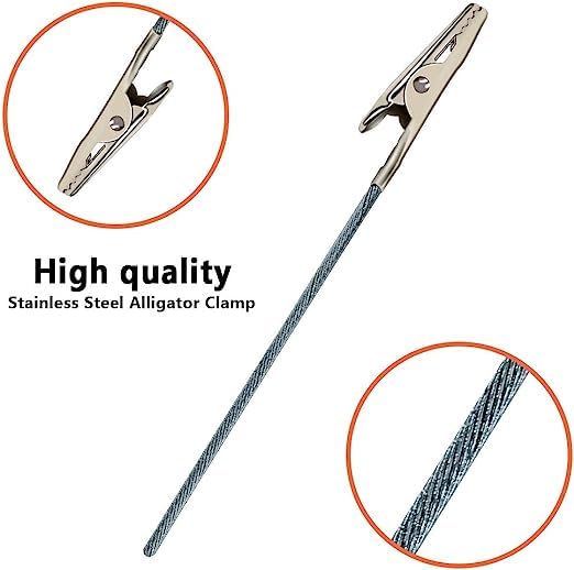 50Pcs Metal Wire Alligator Clamp Long-Tailed Alligator Iron Clip Clasp for DIY Card Clip Holder 6 inch (150mm)