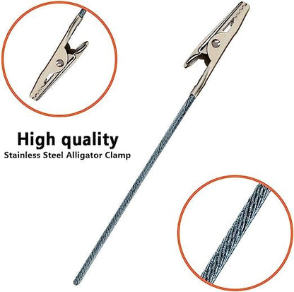 50Pcs Metal Wire Alligator Clamp Long-Tailed Alligator Iron Clip Clasp for DIY Card Clip Holder 6 inch (150mm)