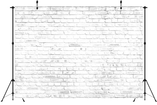 10x10ft Fabric White Brick Wall Texture Backdrop Abstract Old White Brick Stone Wall Background for Photoshoot Home Decor Party Decorations Photo Booth Props - size: 10x10FT