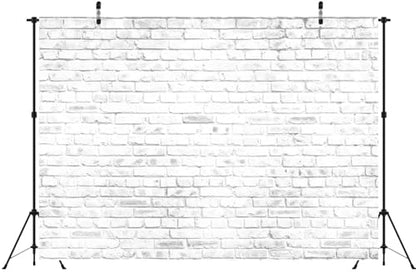 12x10ft Fabric White Brick Wall Texture Backdrop Abstract Old White Brick Stone Wall Background for Photoshoot Home Decor Party Decorations Photo Booth Props - size: 12x10FT