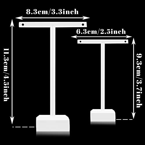 Acrylic Earrings Display Holder T-bar Earrings Stand Holder Tree Stand Countertop Hanging Jewelry Organizer for Necklaces Bracelet - color: White