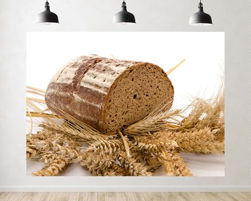 Trykid 8x6ft Rustic Bread Wheat Backdrop Food Photography Farm Bakery Scene Background Tapestry Baking Themed Party Cafe Decor Party Decoration Photo Studio Prop Fabric Backdrop - size: 8x6ft