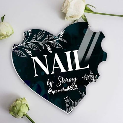 Personalised Manicurist Disc, 4'' Advertising Tool and Photo Prop for Nail Artists, Salons - Customized Acrylic Plate (Style 11) - color: Style 11