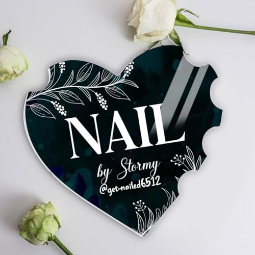 Personalised Manicurist Disc, 4'' Advertising Tool and Photo Prop for Nail Artists, Salons - Customized Acrylic Plate (Style 11) - color: Style 11