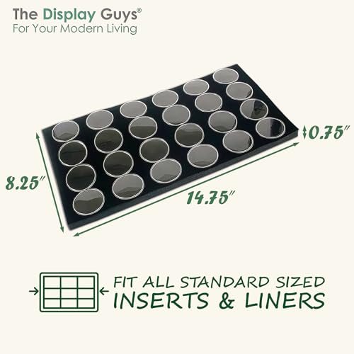 TheDisplayGuys For Your Modern Living 2-Pack 24-Jars Velvet Foam Padding Jewelry Container Inserts - Tray/Case Liners - Large Gem, Beads, Collectibles Storage Box (Black) by The Display Guys - color: Black, size: Jars - 24