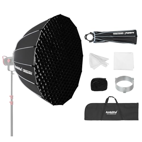 Ambitful 35.4''/90cm Quick Release Parabolic Softbox, Hexadecagon Bowens Mount Softbox with 2 Diffusers & Honeycomb Grid, Carrying Bag, Compatible with Studio Speedlite Flash and Monolight - size: Q9-90cm