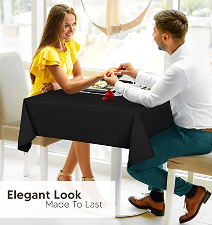 Utopia Kitchen Square Table Cloth 2 Pack(54x54 Inches, Black), Tablecloth Machine Washable, Polyester Table Cover for Dining, Buffet Parties, Picnics, Events, Weddings and Restaurants - color: Black, size: 2 Pack 54x54 Inch Tablecloth