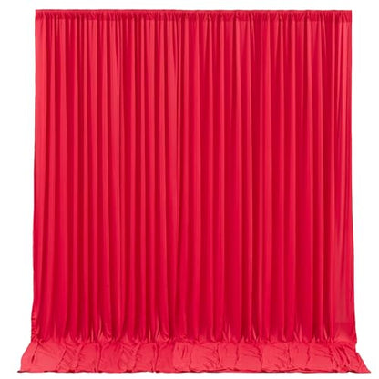 Red Backdrop Curtains 4 Panels-Wrinkle-Free Polyester Photography Drapes Party Photo Backgrounds for Wedding Christmas Photo Backdrops- 16 X10FT (Red) - color: Red, size: W4' x H10'(4 panels)
