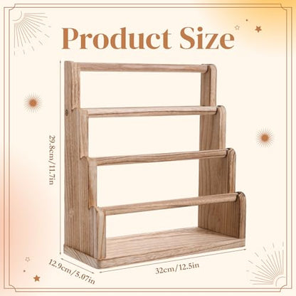 Wooden Bracelet Holder, 4 Tier Bracelet Organizer Storage, Rustic Wood Jewelry Organizer Display Bracelet-Holder for Home, Vendors, Craft Shows and Store, Rustic Brown