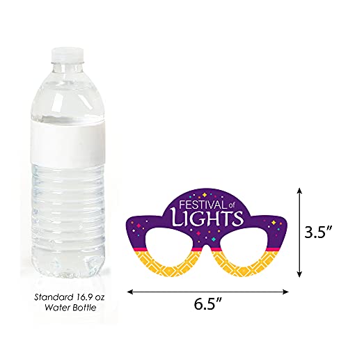 Big Dot of Happiness Happy Diwali Glasses - Paper Card Stock Festival of Lights Party Photo Booth Props Kit - 10 Count