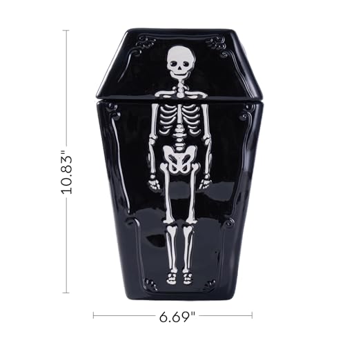 Halloween Ceramic Coffin Cookie Jar