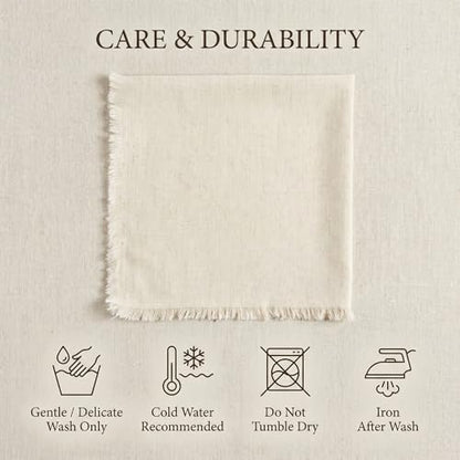 ACCENTHOME Natural Cotton Linen Napkin Set of 12 18x18 inch Dinner Napkins - Washable Soft Premium Hotel Quality Reusable Hemmed Edges Napkins Perfect Table Linens for Family Dinners, Weddings - color: 01 - Natural, size: 18"x18" - Pack of 12
