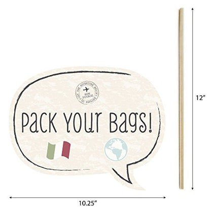 Big Dot of Happiness World Awaits - Travel Party Photo Booth Props Kit - 20 Count