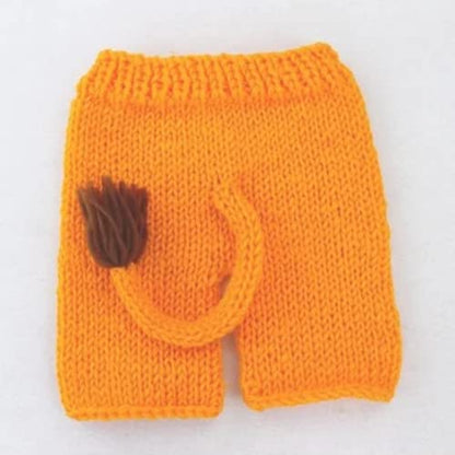 Fashion Cute Newborn Boy Girls Baby Costume Outfits Photography Props Hat Pants - color: Ginger Yellow