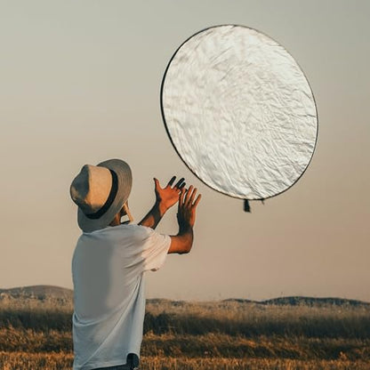 VALICLUD 60cm 5-in-1 Photography Reflector Light Diffuser Foldable Reflective Board with Soft Background for Studio and Outdoor Photo Lighting Accessories