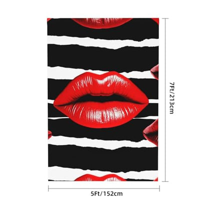 Red Lips Kiss Backdrop Background for Photography 5x7ft Photobooth Professional Photo Backdrop Curtains Video Photography Studio Photo Backgrounds Banner Booth Background Screen Parties - color: Red Lips Kiss