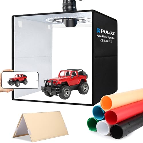 PULUZ Light Box Photography Kit, 12"x12" Portable Photo Studio Shooting Tent CRI 97 Dimmable LED Light with Double-Sided Reflector Board & 6 PVC Backdrops - size: 12"x12"