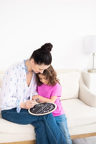 Kate & Milo Double Sided Back to School Board for Kids Girls Boys, My First and Last Day Chalkboard Sign, Preschool Kindergarten 1st Grade, Reusable Photo Prop for Pictures, Chalk Included - style: Wooden Round Chalkboard