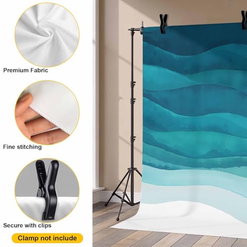 Turquoise Gradient Backdrop for Photography, Abstract Ocean Wave Photo Backdrop Portrait Background Party Banner Photo Backgrounds for Studio Booth Props, 7x5ft - color: bronze, size: 7x5FT
