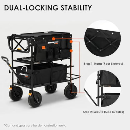 TARION Video Production Cart Accessories - Side Storage Bag Organizer for Titanrig Cart Base - Multi-Pocket Lens Cup Holder & Tool Pouch - Titanrig Saddle Bag - style: Accessory - Saddle Bag