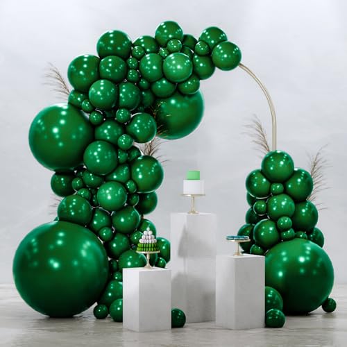 PartyWoo Dark Green Balloons 99pcs Different Sizes of 36 18 12 10 5 Inch Emerald Hunter Forest Green Balloon Arch Kit for Birthday Christmas Graduation Dinosaur Jungle Party Decorations Green-Y56 - color: Green-y56