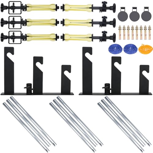 3-Roller Backdrop Support System with Three Sets 118"/3m Metal Tube Crossbar for Wall/Ceiling/Light Stand Mount | Manual Pulley Background Holder for Paper/Cloth/PVC Backdrops