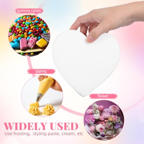 Unomor 3Pcs Heart Shaped Cake Dummies Foam Models 5.90X5.90X2.75In Lightweight Cake Decorating Practice Tools for Bakery Display Diy Crafts Party Photography Props