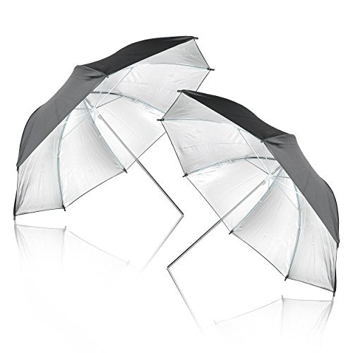 EMART 33 inch Reflective Photography Umbrella,Studio Camera Photographic Props with Adjustable Light Stand,Flash Diffuser for Speedlight(4 Pack)
