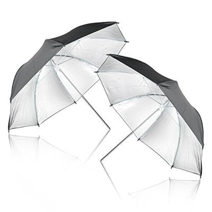EMART 33 inch Reflective Photography Umbrella,Studio Camera Photographic Props with Adjustable Light Stand,Flash Diffuser for Speedlight(4 Pack)