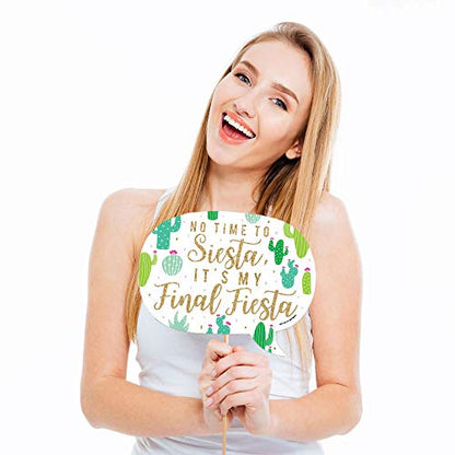 Big Dot of Happiness Funny Final Fiesta - Last Fiesta Bachelorette Party Photo Booth Props Kit - 10 Piece - color: Fiesta