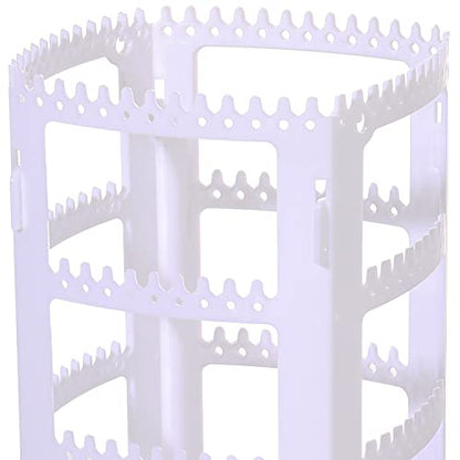 Sooyee White Earring Organizer,360 Rotating Earring Holder,4 Tiers Jewelry Rack Display Classic Stand, 156 Holes and 160 Grooves for Necklaces Earrings Piercings - color: White